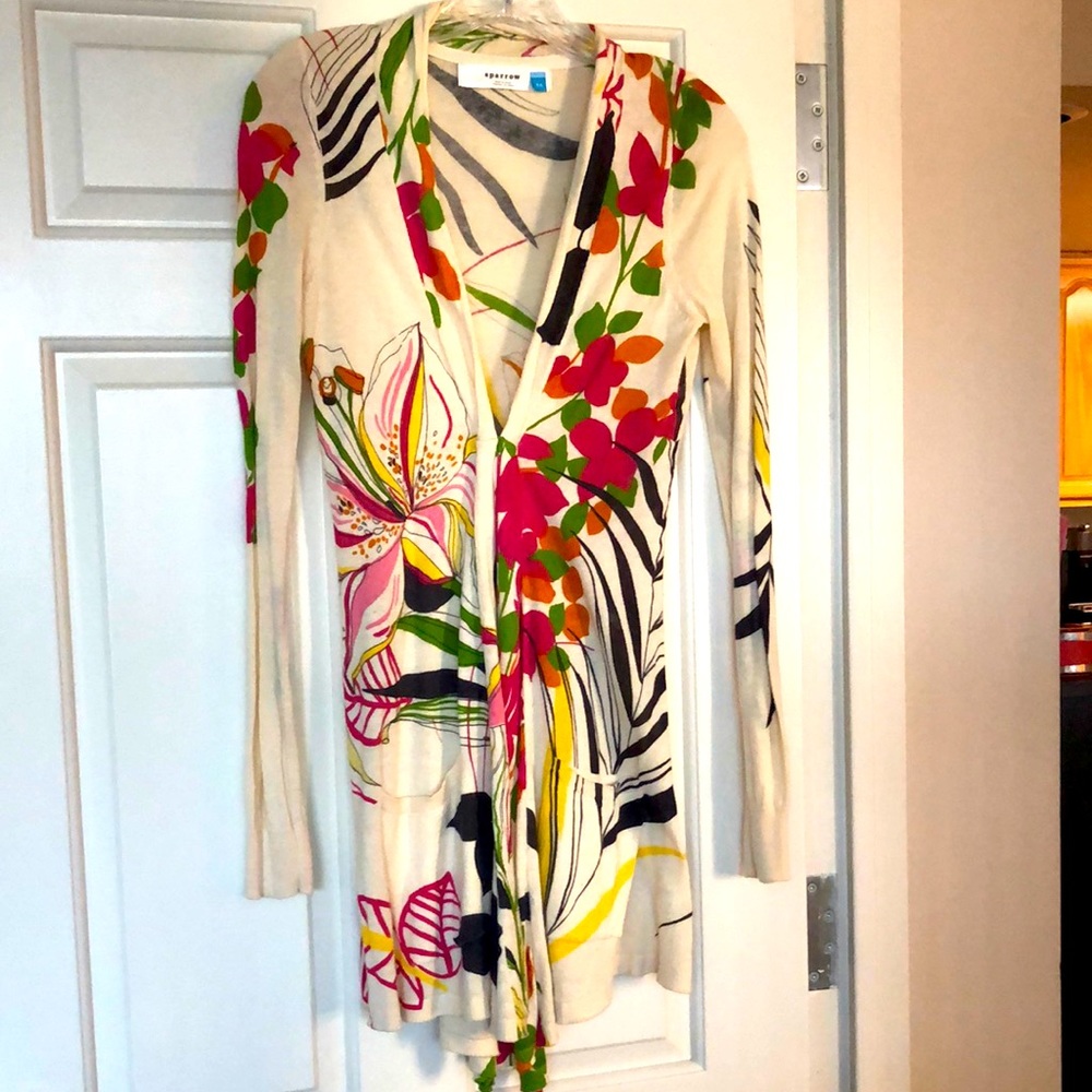 Gorgeous Print Cardigan Lightweight Cotton by Sparrow from Anthropology